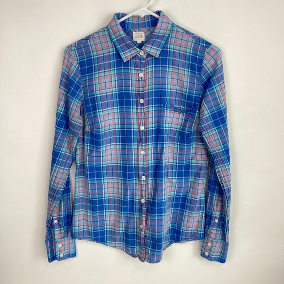 J. Crew Factory The Perfect Shirt Plaid Shirt S - Picture 2 of 10
